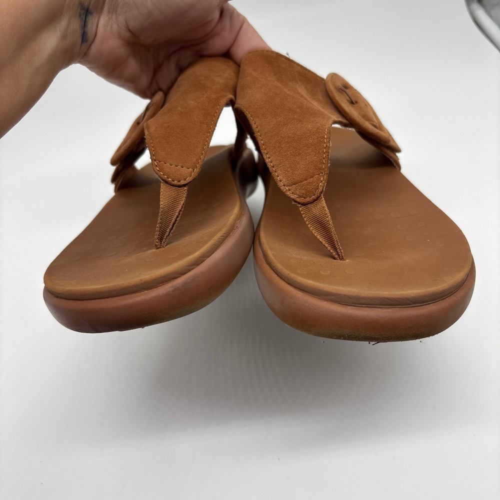 Vionic Activate RX Recovery Brown Suede Buckle Thong Sandals Size 9 Orthotic - Picture 3 of 8